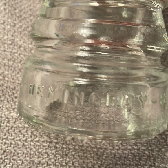 Vintage Set of 2 Hemingray Clear Glass Insulator Conductors - Picture 7 of 10